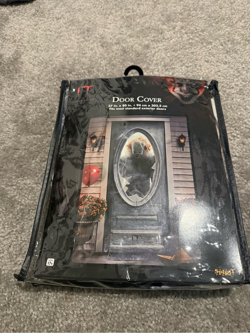 Spirit Black and Red Halloween Door Cover